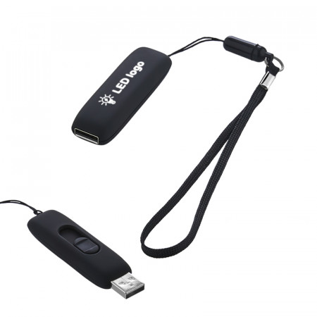 F-203-32 Siyah - Beyaz Işık Kutusuz Işıklı Rubber Usb