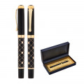 656-KR Siyah-Gold Metal Roller Kalem Seti