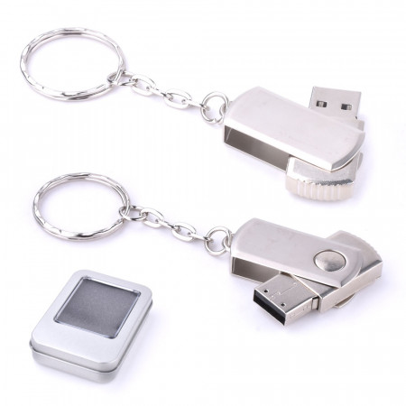 4 GB Döner Kapaklı Metal Anahtarlık USB Bellek 4 GB Döner Kapaklı Metal Anahtarlık USB Bellek