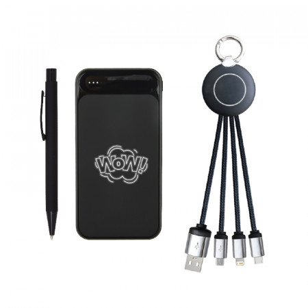 5065 Siyah Hediyelik Set - Powerbank - Çoklu Kablo - Kalem Seti 5065 Siyah Hediyelik Set - Powerbank - Çoklu Kablo - Kalem Seti