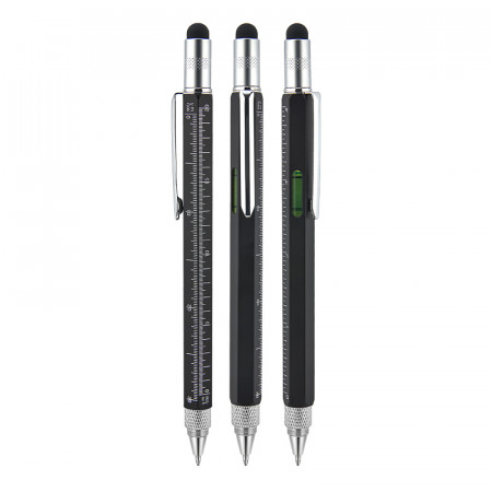 652 Siyah Metal Su Terazili - Tornavidalı Touchpen Kalem 652 Siyah Metal Su Terazili - Tornavidalı Touchpen Kalem