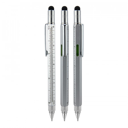 652 Silver Metal Su Terazili - Tornavidalı Touchpen Kalem 652 Silver Metal Su Terazili - Tornavidalı Touchpen Kalem