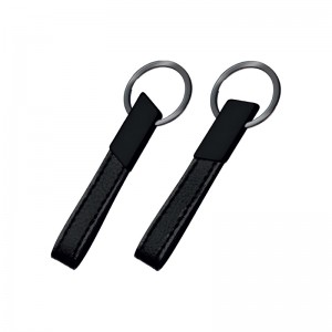 2411 Siyah Çift Taraflı Metal Suni̇ Deri̇ Anahtarlık