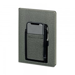 2420 Siyah-Füme 15 x 21 Termo Deri̇ Defter (Ivory Kağıt)