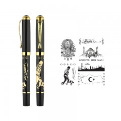 685-R Besmele Kabartma Figürlü Metal Roller Kalem