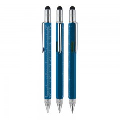 652 mavi Metal Su Terazili - Tornavidalı Touchpen Kalem