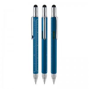 652 mavi Metal Su Terazili - Tornavidalı Touchpen Kalem