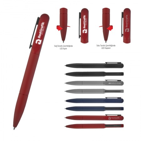 1250 Gri Ledli Metal Tükenmez Kalem