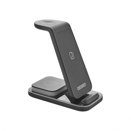 4210 Siyah 3'ü 1 Arada Kablosuz Şarj Cihazı