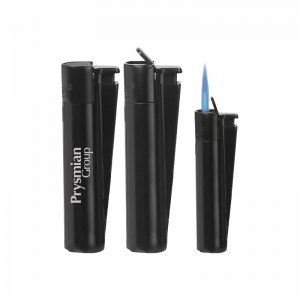 MJ-106 Siyah Clipper Metal Turbo Si̇boplu Çakmak