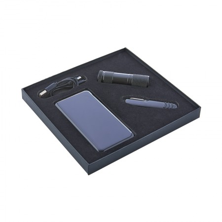 850 Siyah Powerbank & Çakı & Elfeneri Set