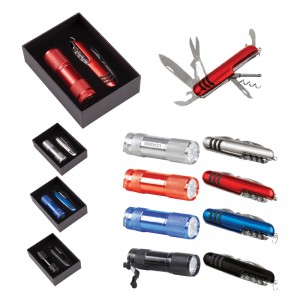 5041 Siyah 7 Fonksiyonlu Çakı - Led Elfenerli Set