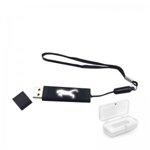 F-200-32 Siyah - Beyaz Işık 32 GB Işıklı Rubber Usb
