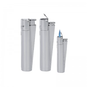 MJ-100 Saten-Silver Clipper Metal Turbo Si̇boplu Çakmak