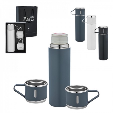 5337 Beyaz Çelik 3'lü Termos Set / 500 ml