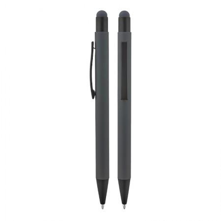 1027 Metal Tükenmez Touchpen Rubber Gövde Kalem