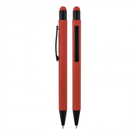 1027 Metal Tükenmez Touchpen Rubber Gövde Kalem