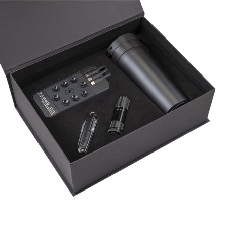5067 Çakı & Fener & Powerbank & Termos Set
