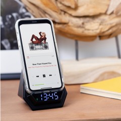 4240 Wireless Şarj & Hoparlör & Dijital Saat