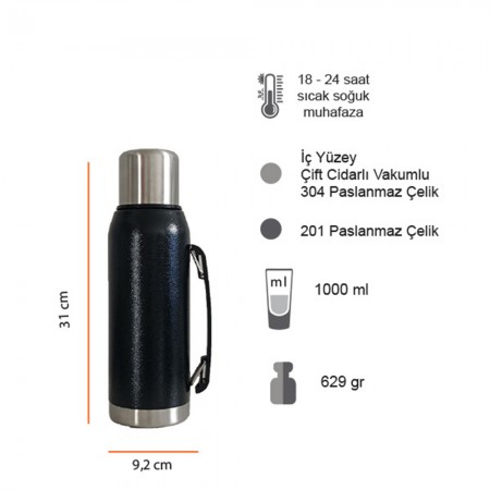 Termos 1000 ml (24 Saat Isı Koruma)